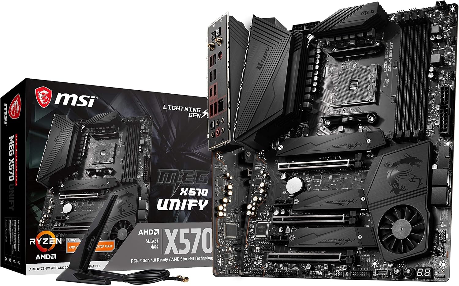 MSI MEG X570 UNIFY AM4 ※一部不良あり Brandclub - MSI Meg X570 Unify Motherboard (AMD AM4, DDR4